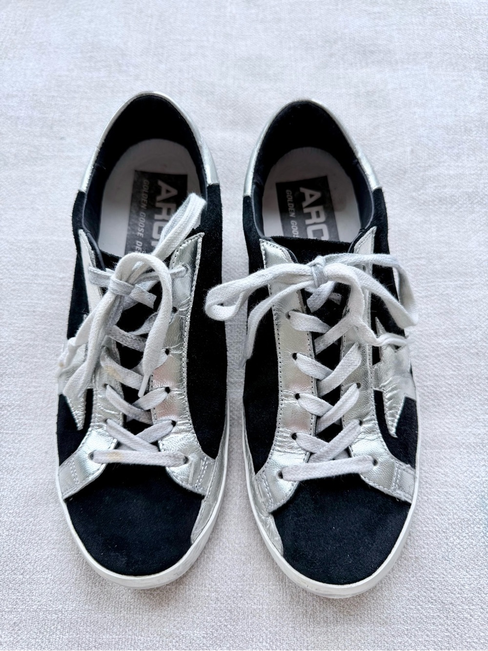 GOLDEN GOOSE Women's Superstar Black Suede Sneaker. Size 38